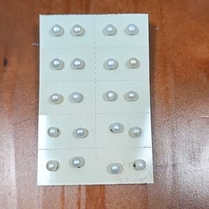 One Pair Of Sterling Silver Pearl Stud Earrings